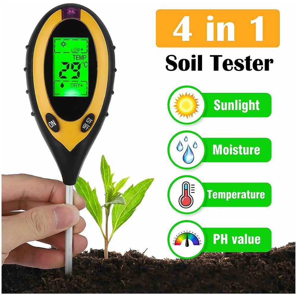 Misuratore Terreno 4 In 1: PH, Umidità, Luce E Temperatura - Tester Digitale Senza Batterie