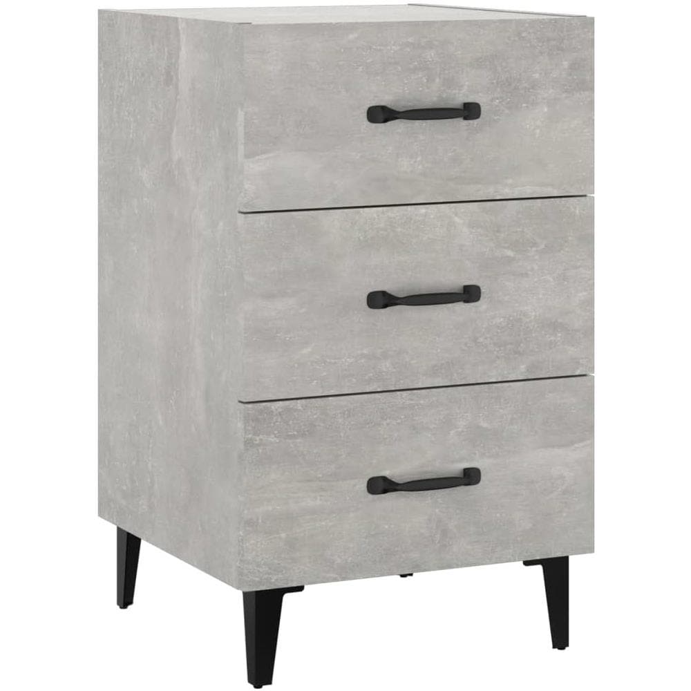 Comodino Grigio Cemento 40x40x66 Cm In Legno Multistrato - Foto 1