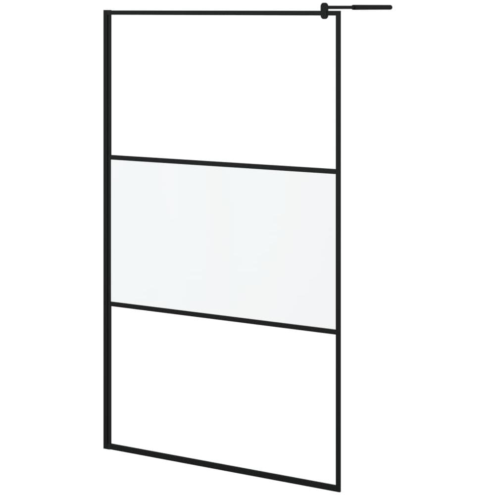 Parete Doccia Walk In 115x195 Cm In Vetro Smerigliato Esg Nero - Foto 1