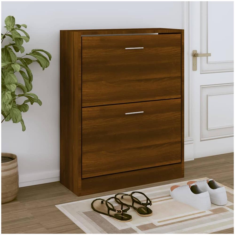 Scarpiera Rovere Marrone 63x24x81 Cm In Legno Multistrato - Foto 1