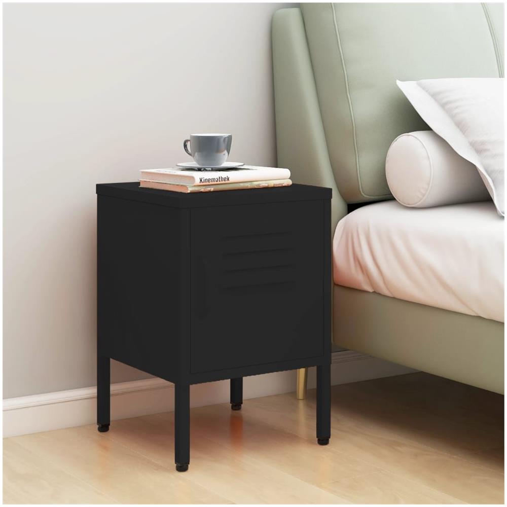 Comodino Nero 35x35x51 Cm In Acciaio - Foto 1