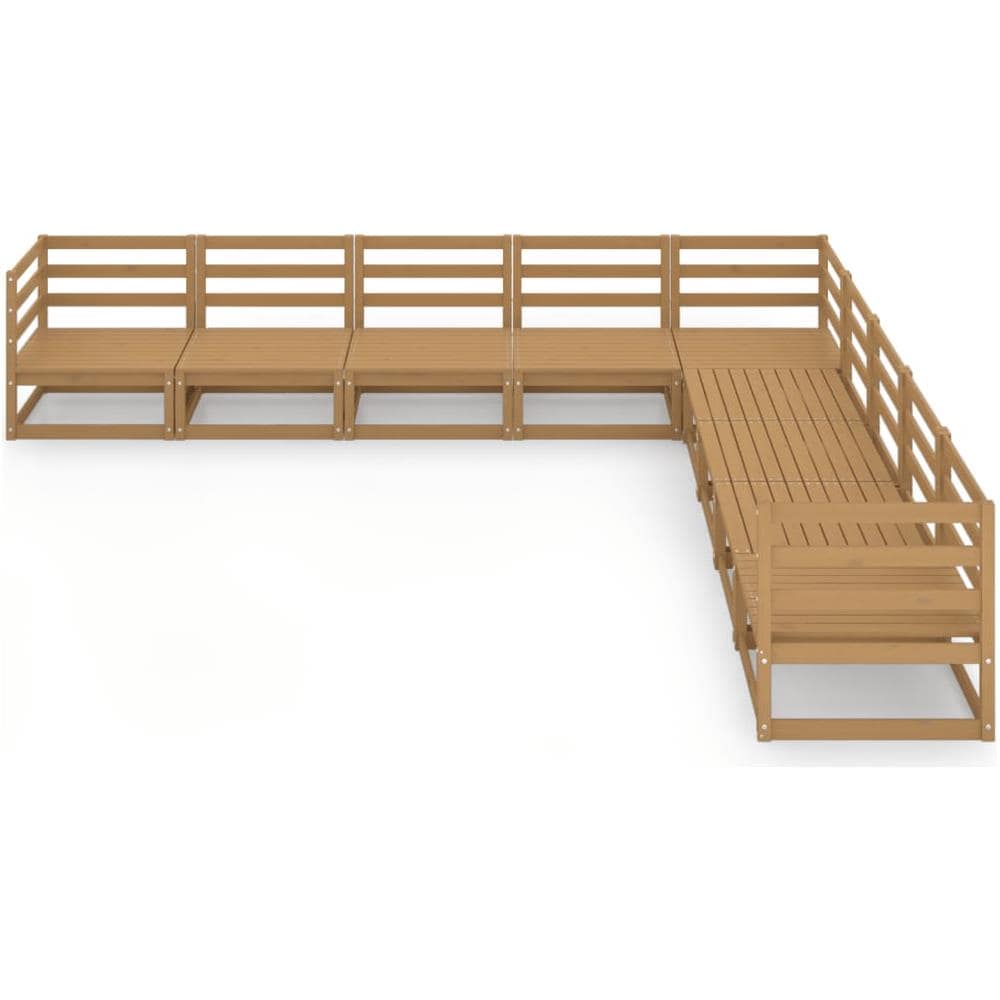 Set Divani Da Giardino 9 Pz Marrone Miele In Massello Di Pino - Foto 3