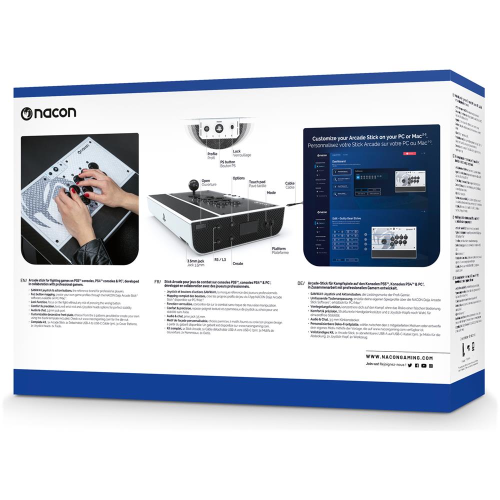 DAIJA Arcade Stick Nero, Bianco USB Speciale PC, PlayStation 4, PlayStation 5 - Foto 14