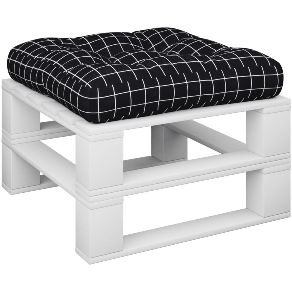 Cuscino Per Pallet Motivo A Quadri Nero 50x50x12 Cm In Tessuto - Foto 3