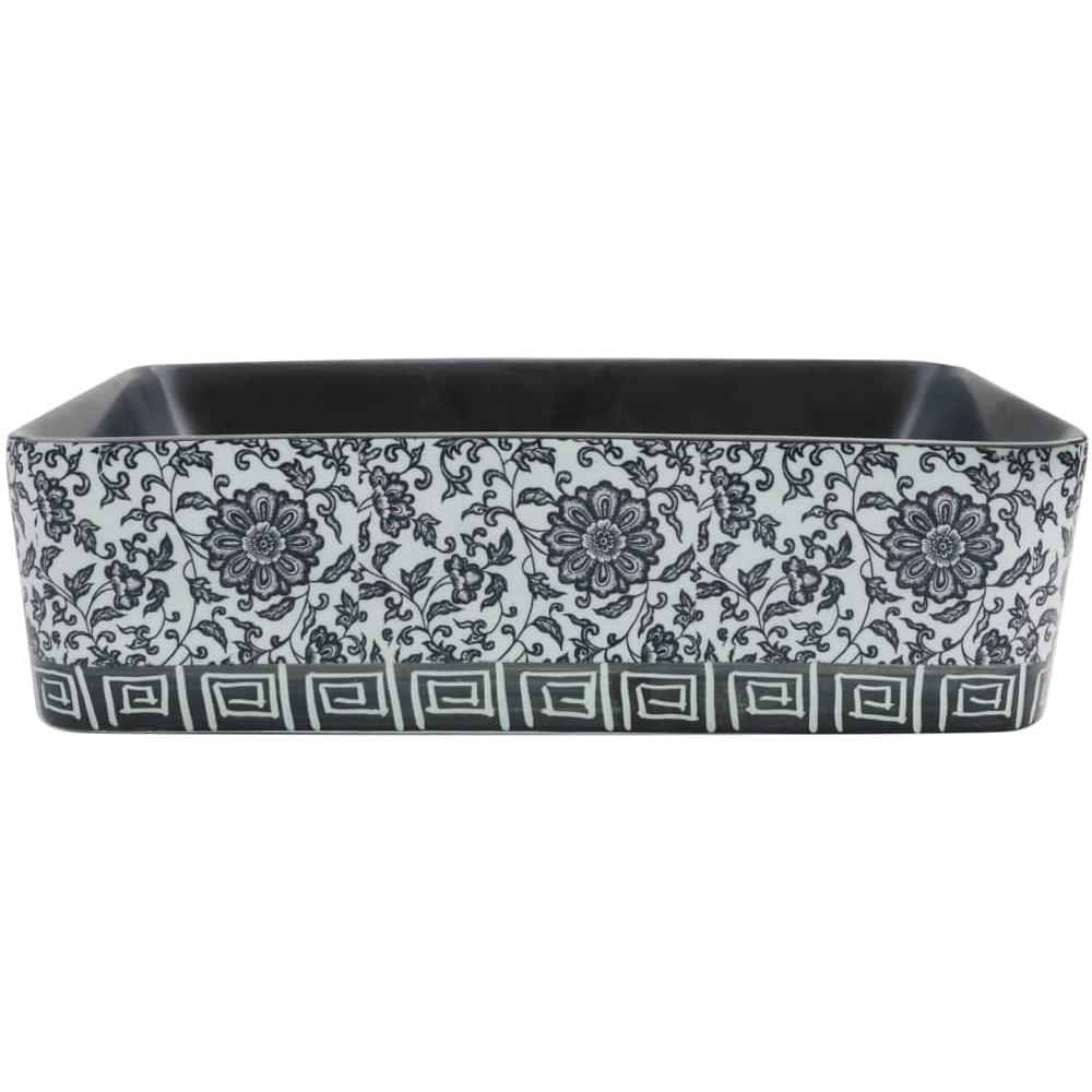 Lavabo Appoggio Nero E Blu Rettangolare 46x35,5x13 Cm Ceramica - Foto 3