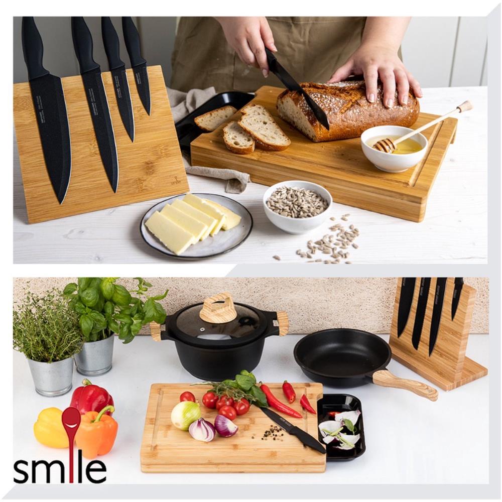 Tagliere In Bambù - Extra Spesso - Con Scolapasta E Canaletta Per I Liquidi - 36 X 27,5 Cm - Foto 2