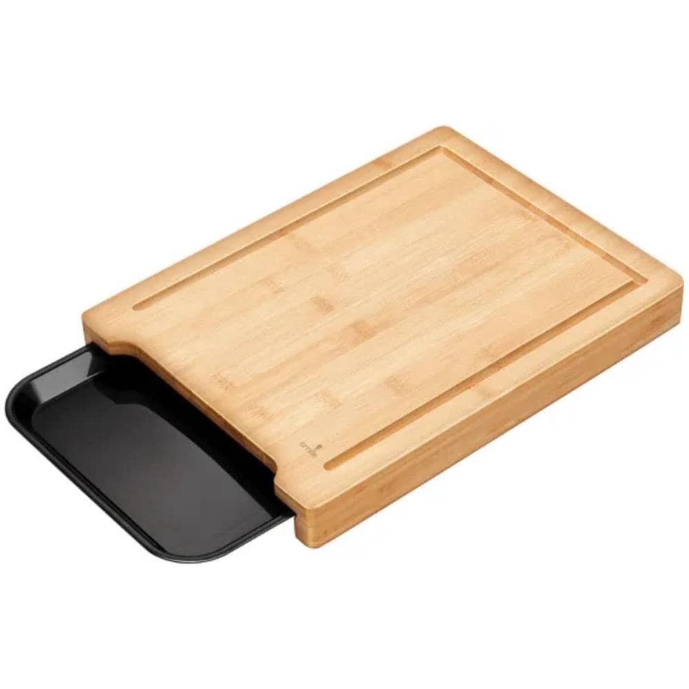 Tagliere In Bambù - Extra Spesso - Con Scolapasta E Canaletta Per I Liquidi - 36 X 27,5 Cm - Foto 1