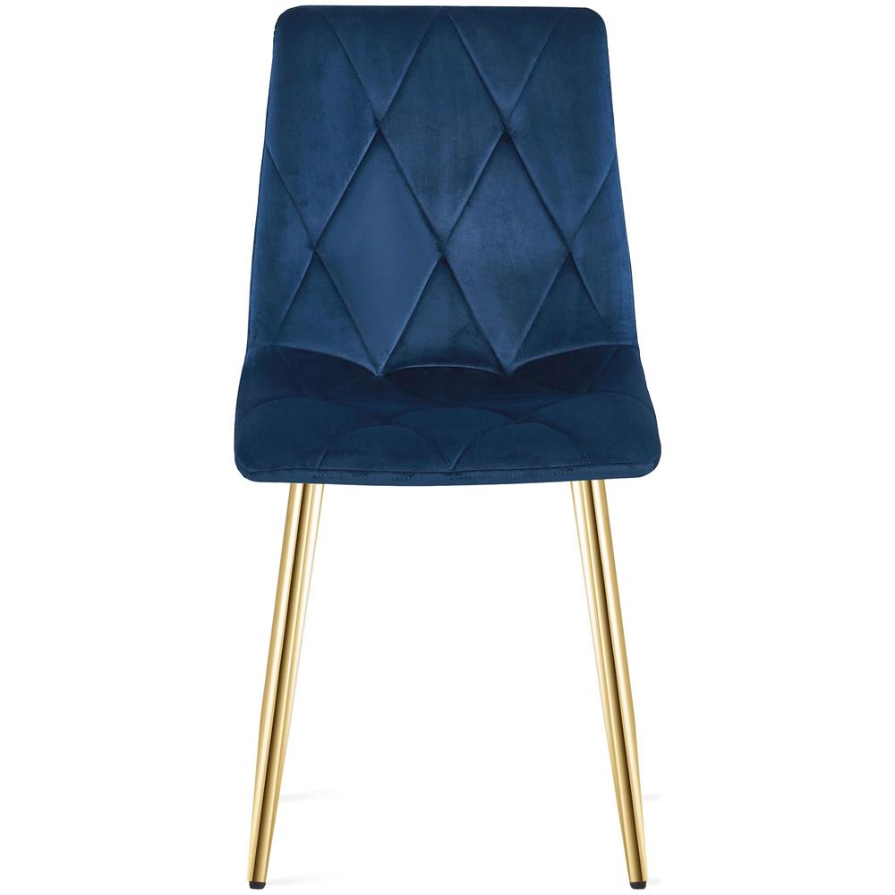 Sedia TYRA in velluto blu navy con gambe dorate - Foto 2