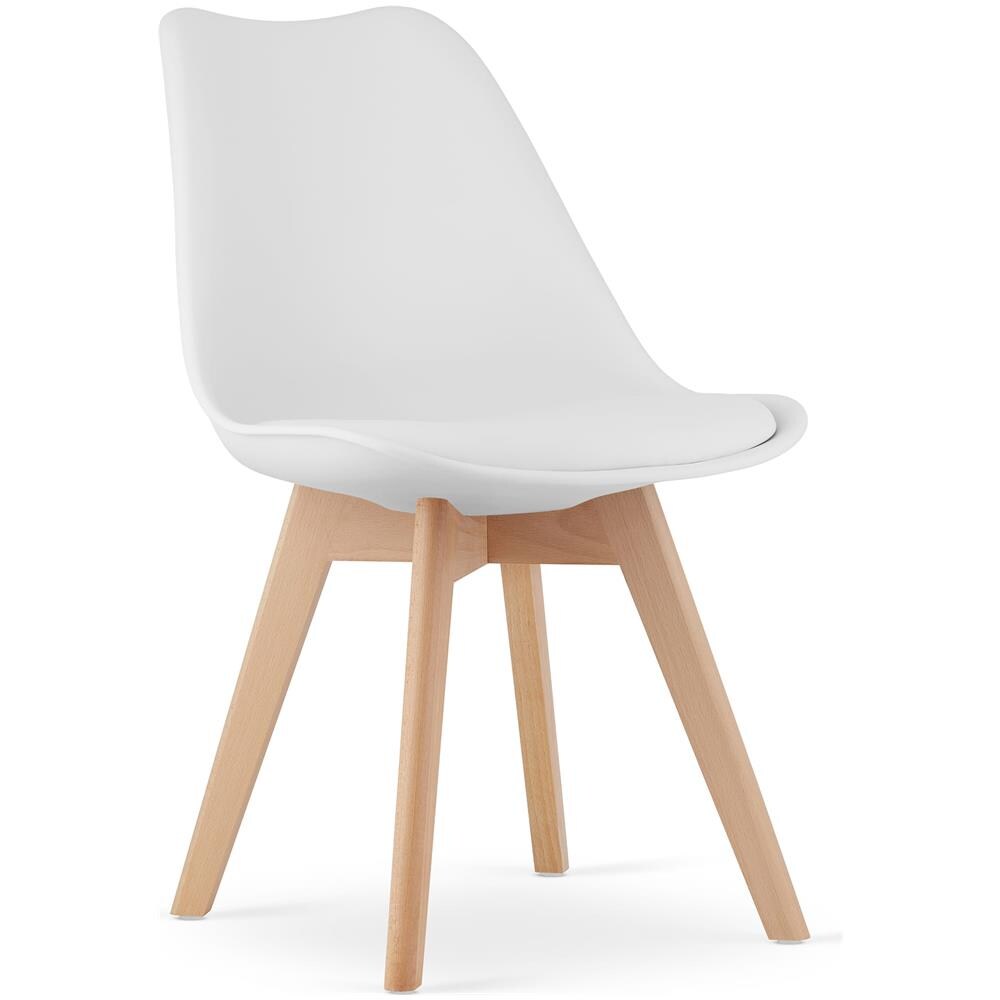 Sedia da pranzo Mark, bianco e naturale - Foto 1