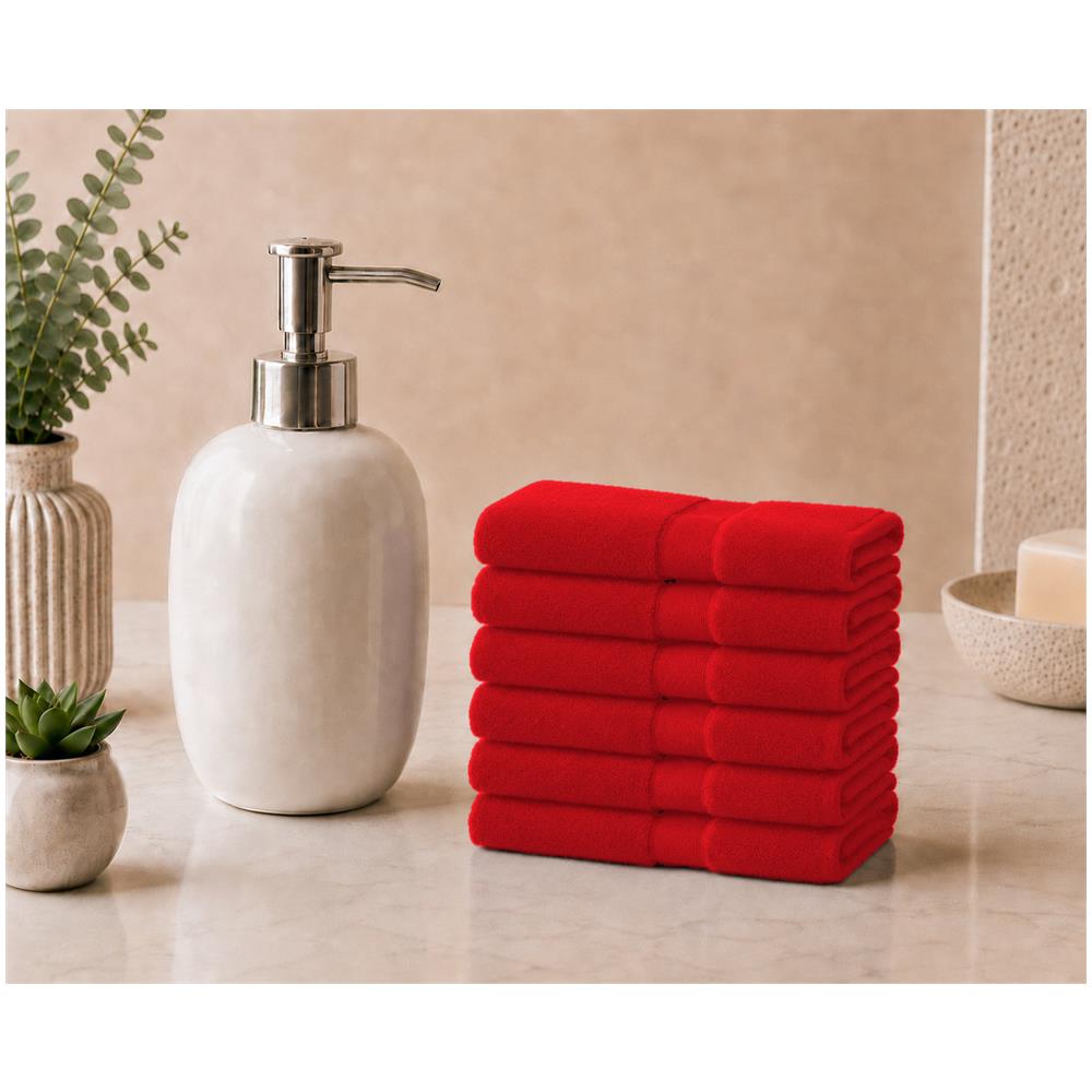 Set 6 Lavette 33x33 cm in Spugna di Cotone - TRUE RED / ROSSO - Foto 1