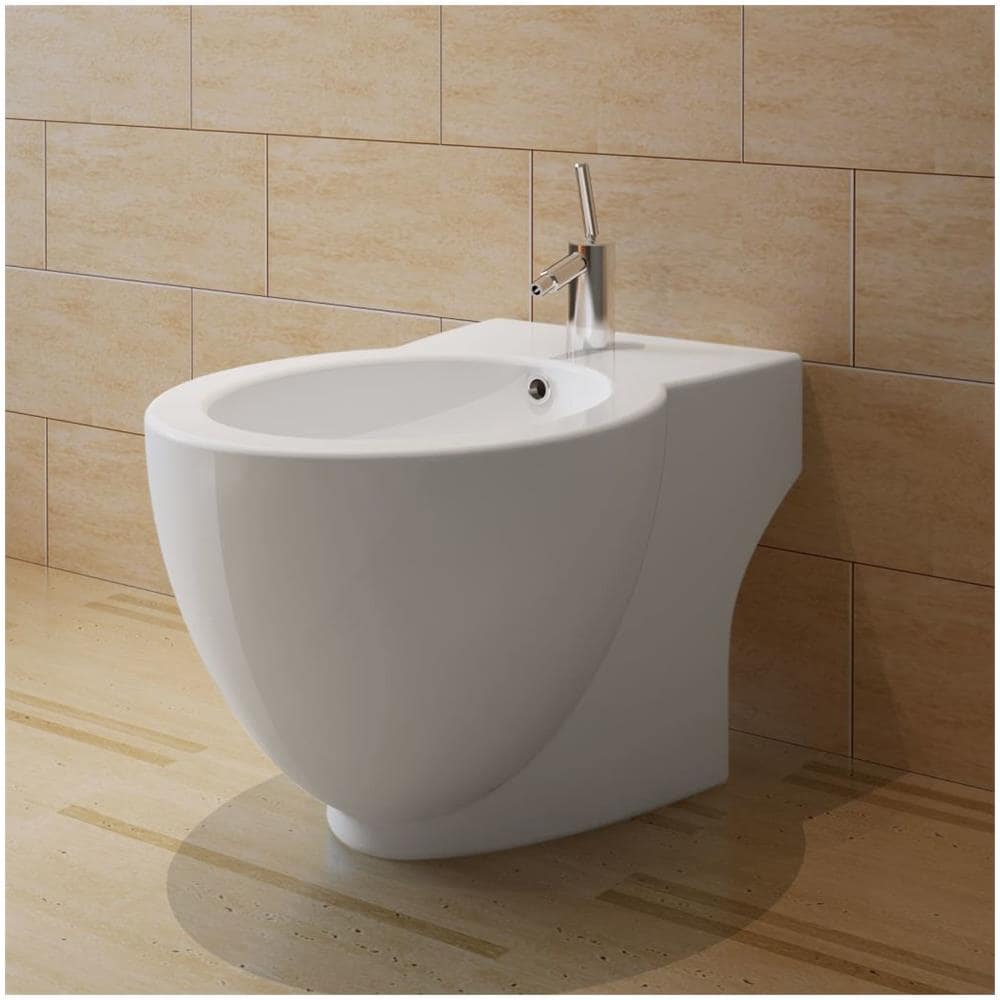 Bidè Rotondo Bianco con Piede di Alta Qualità in Ceramica - Foto 2