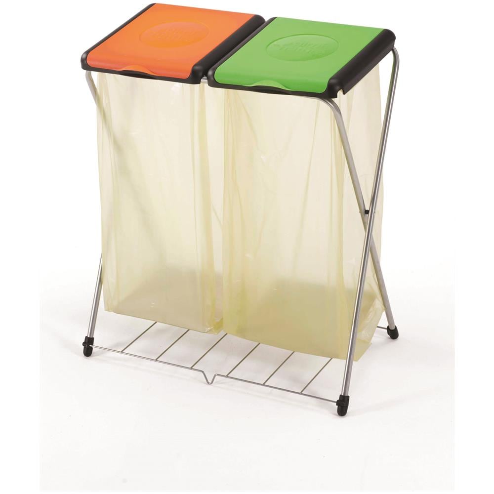 Portarifiuti Doppio GIMI Nature 2 - Per Raccolta Differenziata | Capacità 130L, Acciaio/Resina - Foto 3