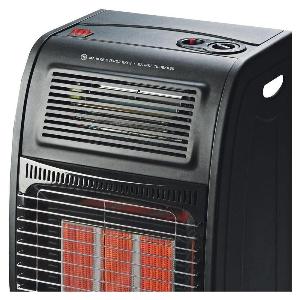 Stufa a Gas GPL / Gas Naturale Portatile con Vano Bombola Max 15 Kg Accensione Piezoelettrica Area Riscaldata 20-80 mq Colore Nero - Foto 2