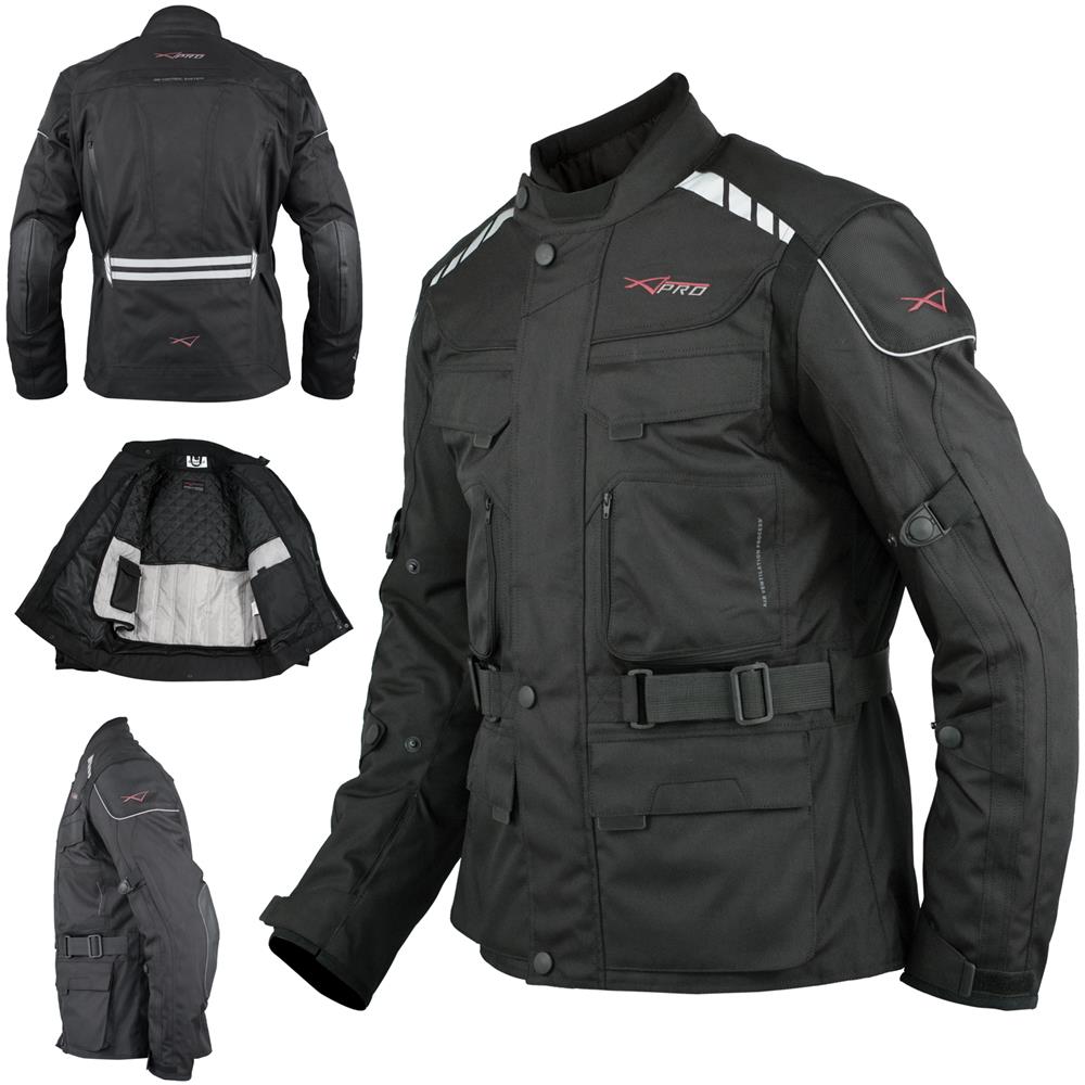 Giacca Impermeabile Moto Tessuto Protezioni Ce Scooter Viaggio Nero Xl - Foto 1