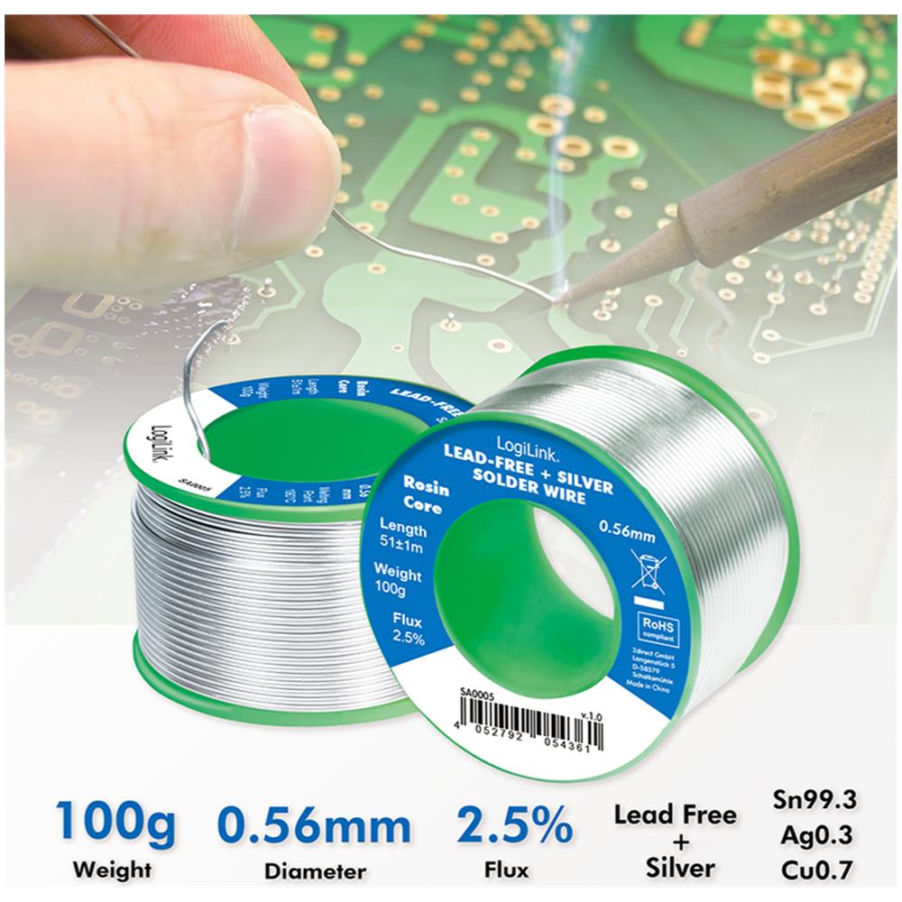 Stagno In Rotolo Per Saldatura Senza Piombo Argento Rame 0,56 Mm 100g - Foto 3