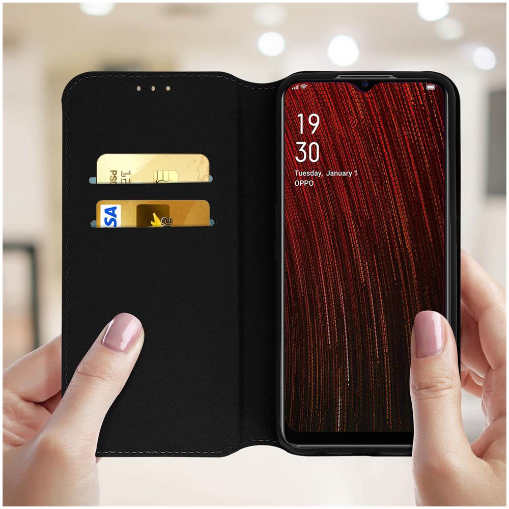 Custodia Oppo A9 2020 / A5 2020 Portacarte Funzione Supporto Similpelle Nero - Foto 2
