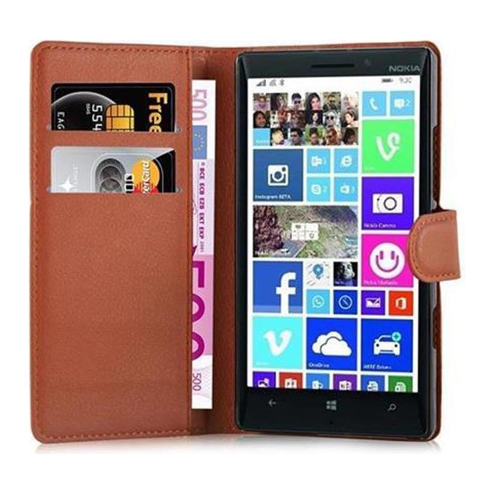 Cadorabo Custodia Compatibile Con Nokia Lumia 929 / 930 In Marrone Pastello - Coperchio Protettiva Con Chiusura Magnetica, Funzione Stand E Tasca Per Le Carte - Foto 2
