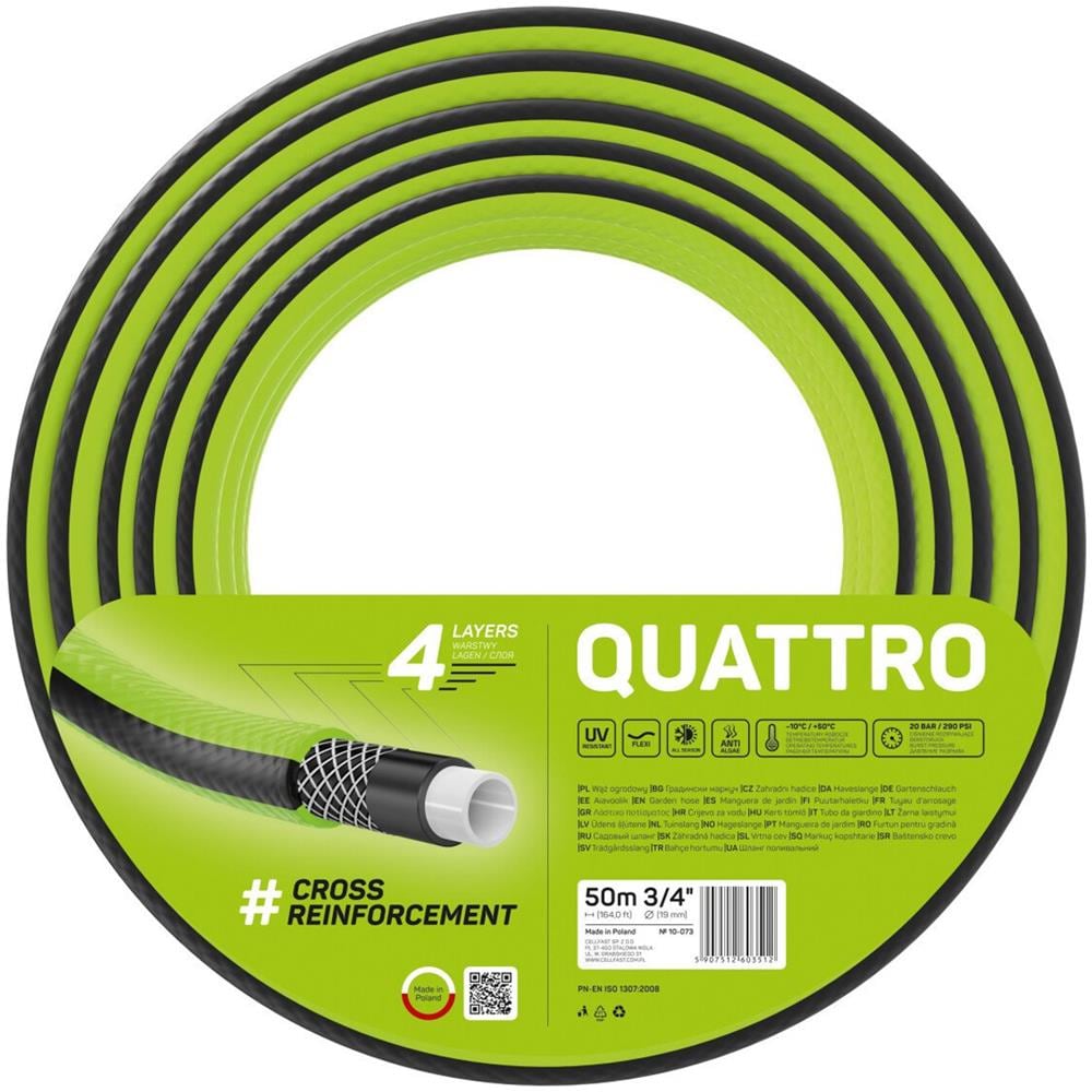 Tubo Da Giardino Quattro 3/4 '' 50m 4 Strati Intrecciati Croci - Foto 1