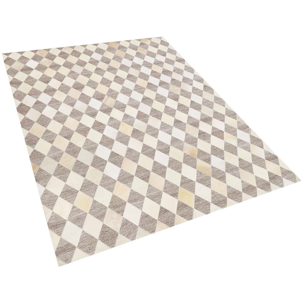 Tappeto In Pelle Beige E Marrone 160 X 230 Cm Seslice - Foto 1