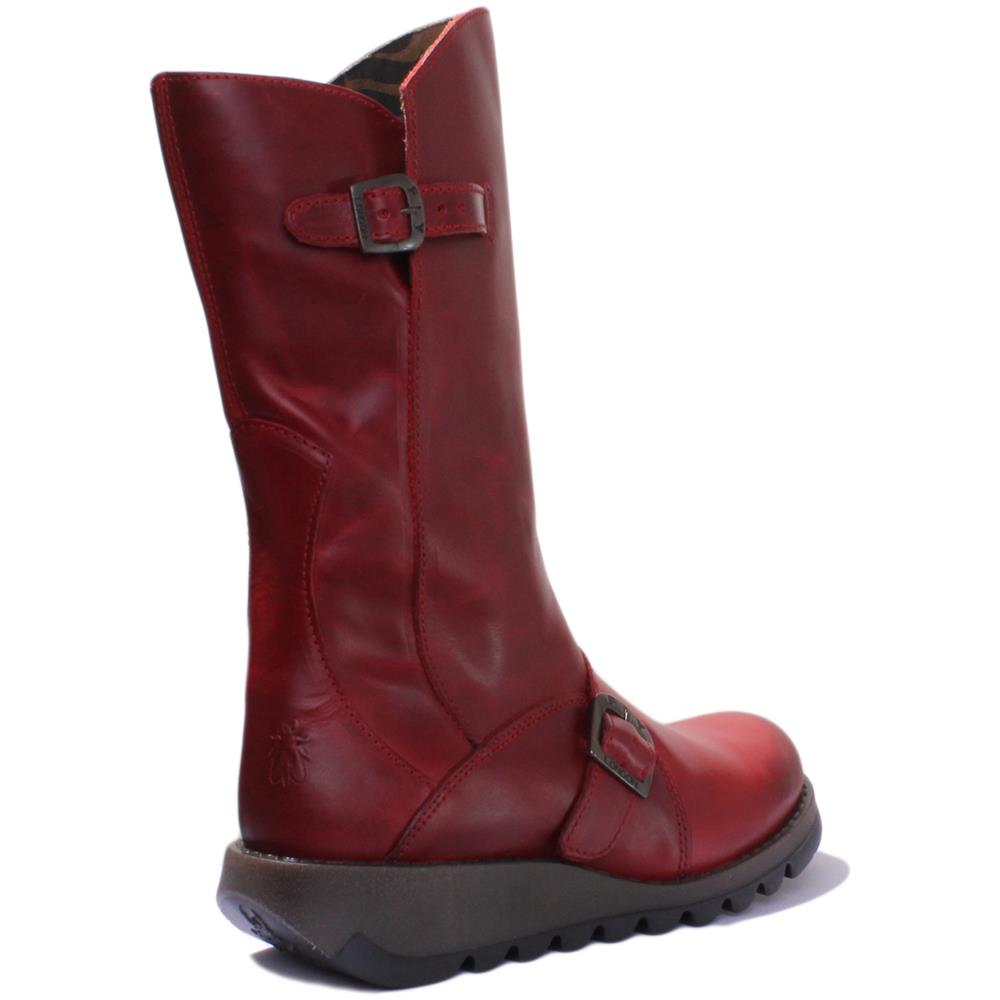 Mes Ginocchio 2 Cuoio Di Alta Stivali In Rosso Per Le Donne - Foto 3