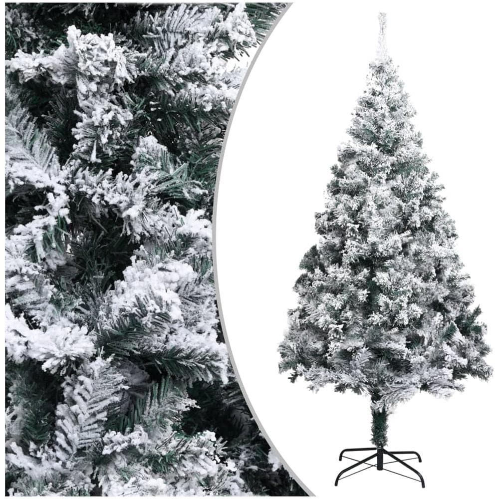 Albero di Natale Artificiale con Neve Fioccata Verde 180 cm PVC - Foto 1