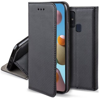 Custodia Moozy A Libro Con Magnete Per IPhone 6/6s – Nero, Porta Carte E Cavalletto Integrato