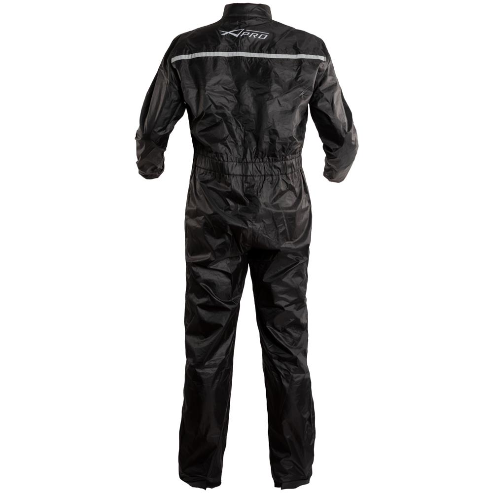 Impermeabile Tuta Intera Moto Anti Pioggia Marsupio Acqua Ripieghevole Nero Xl - Foto 3