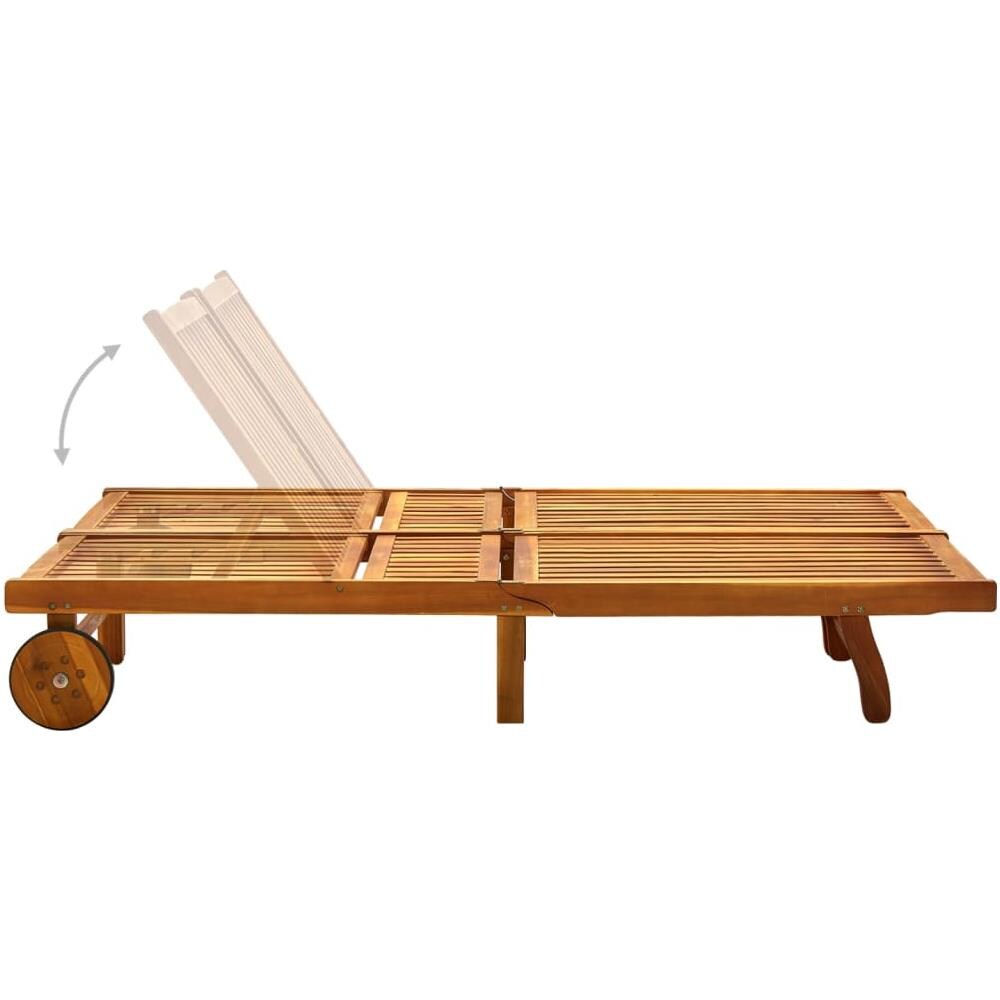 Sdraio da Giardino a 2 Posti con Cuscini in Massello di Acacia - Foto 3