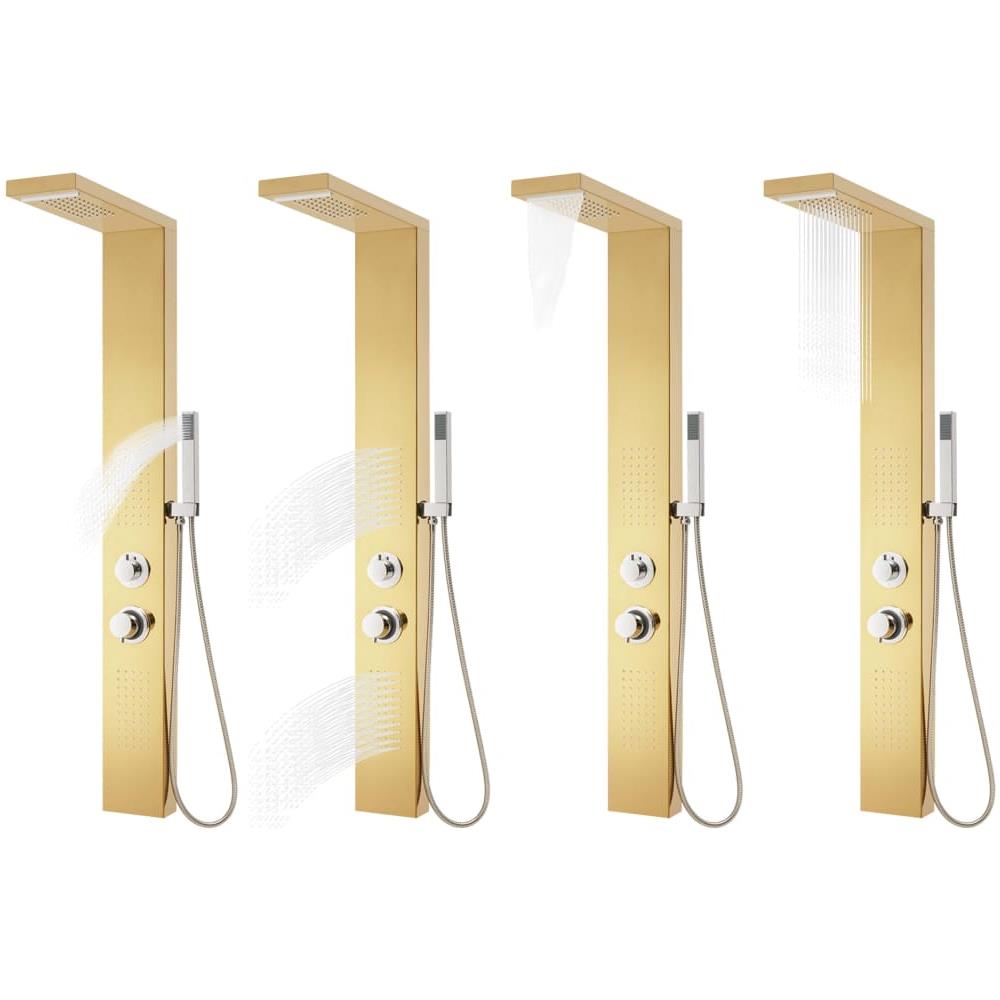 Sistema di Pannelli Doccia in Acciaio Inossidabile 201 Oro - Foto 2
