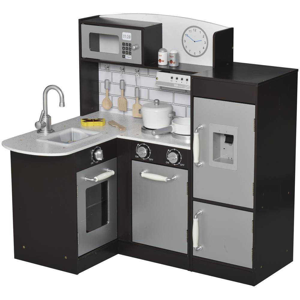 Cucina Giocattolo Per Bambini In Legno Età 3+ - Nero - Foto 1