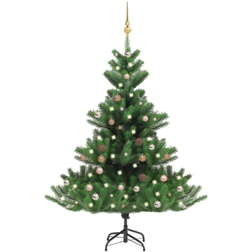 Albero Natale Artificiale Nordmann LED Palline Verde 180 cm - Foto 1