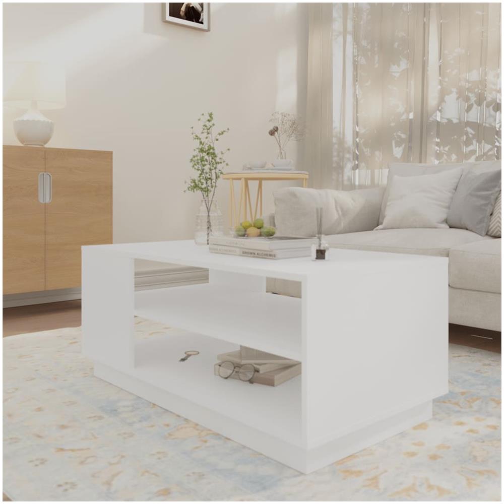 Tavolino da Salotto Bianco 102x55x43 cm in Truciolato - Foto 3