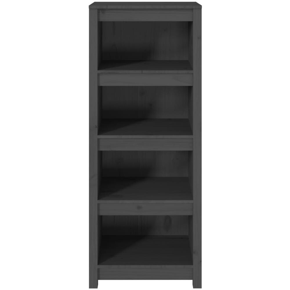 Libreria Grigia 50x35x125,5 Cm In Legno Massello Di Pino - Foto 2