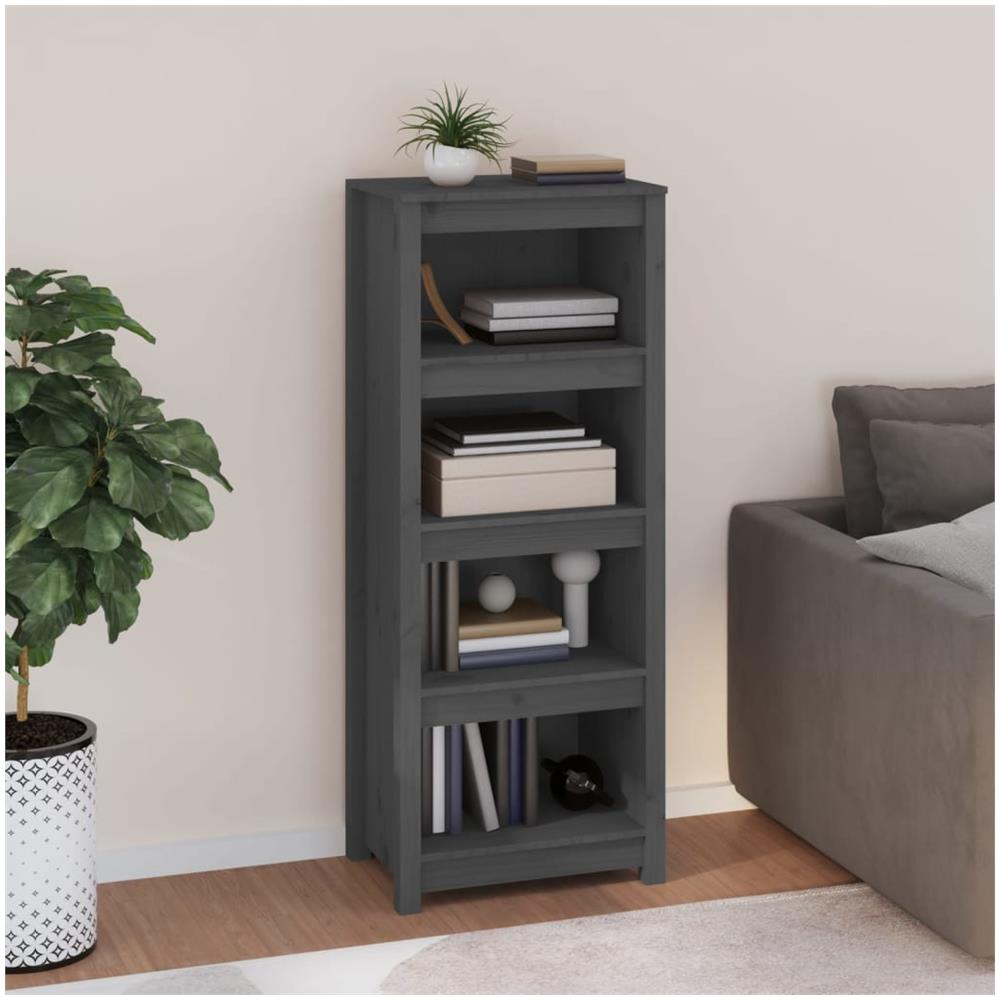 Libreria Grigia 50x35x125,5 Cm In Legno Massello Di Pino - Foto 1