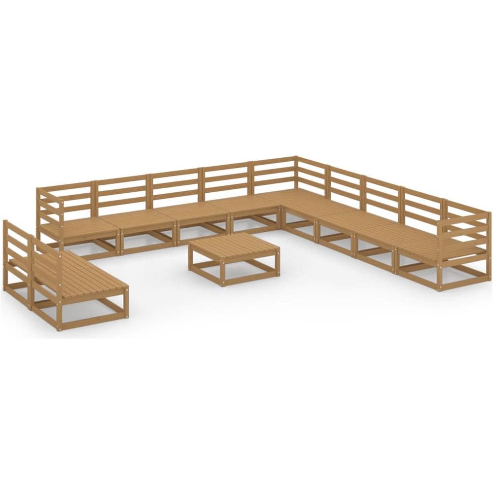 Set Divani Da Giardino 12 Pz Marrone Miele In Massello Di Pino - Foto 2