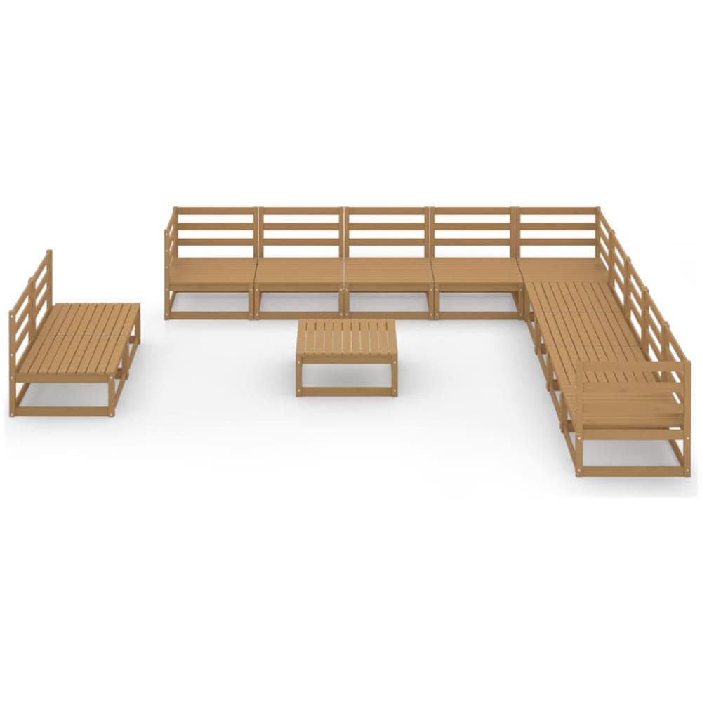 Set Divani Da Giardino 12 Pz Marrone Miele In Massello Di Pino - Foto 3