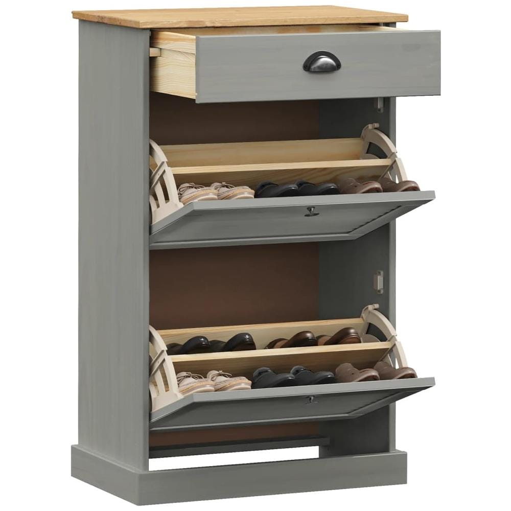 Scarpiera Vigo 60x35x96 Cm In Legno Massello Di Pino - Foto 1