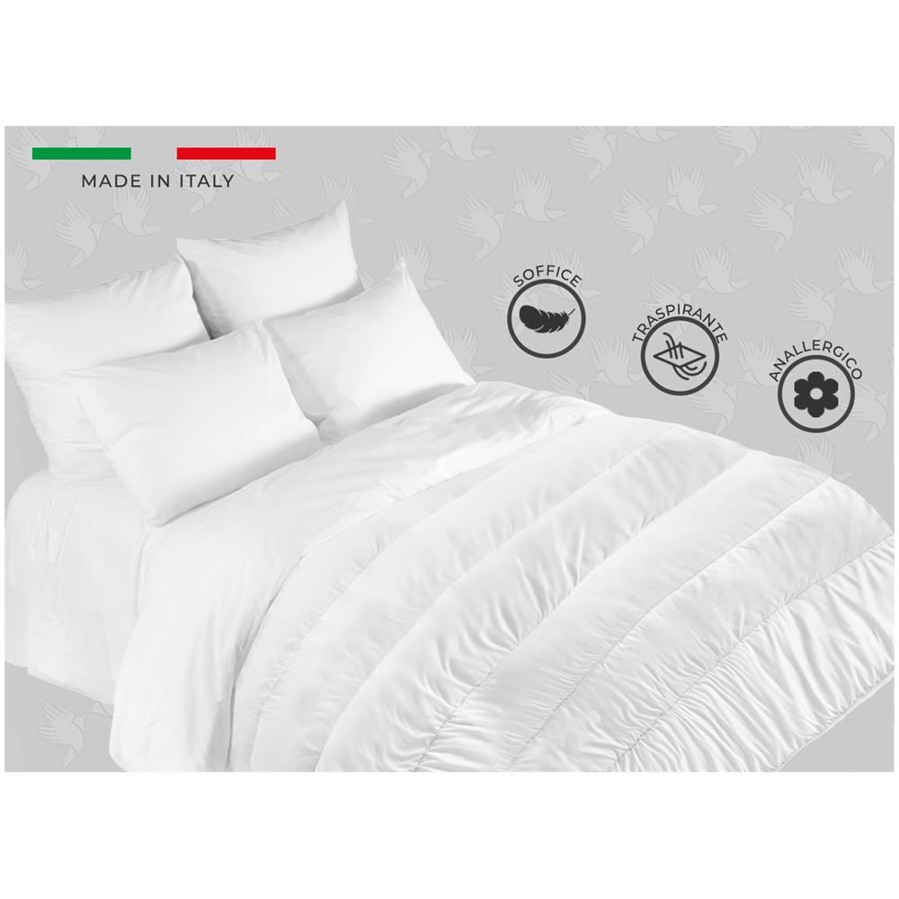 Interno Piumino Anallergico Piumone Estivo 100gr Mq Microfibra Colore Bianco Lavabile Matrimoniale Estivo - Foto 2