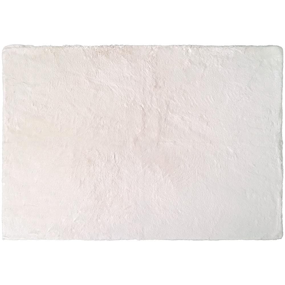Tappeto Peloso In Pelliccia Ecologica Sagomato Modello Orsetto Varie Forme 140x180cm Avorio - Foto 1