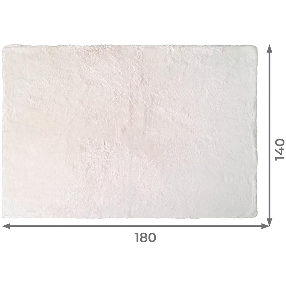 Tappeto Peloso In Pelliccia Ecologica Sagomato Modello Orsetto Varie Forme 140x180cm Avorio - Foto 5