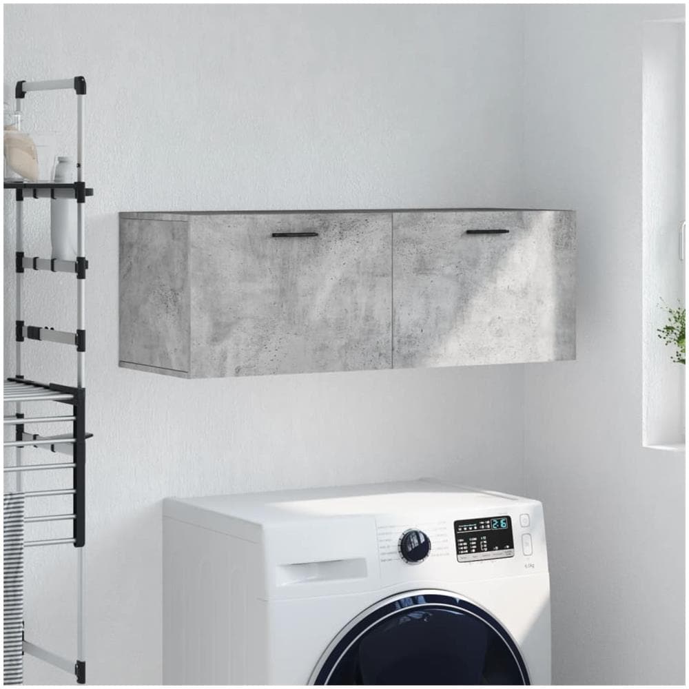 Mobile A Parete Grigio Cemento 100x36,5x35 Cm Legno Multistrato - Foto 1