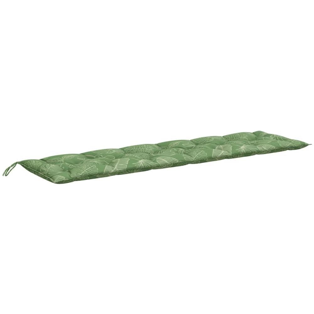 Cuscino Panca Da Giardino Motivo A Foglie 200x50x7 Cm Tessuto - Foto 2
