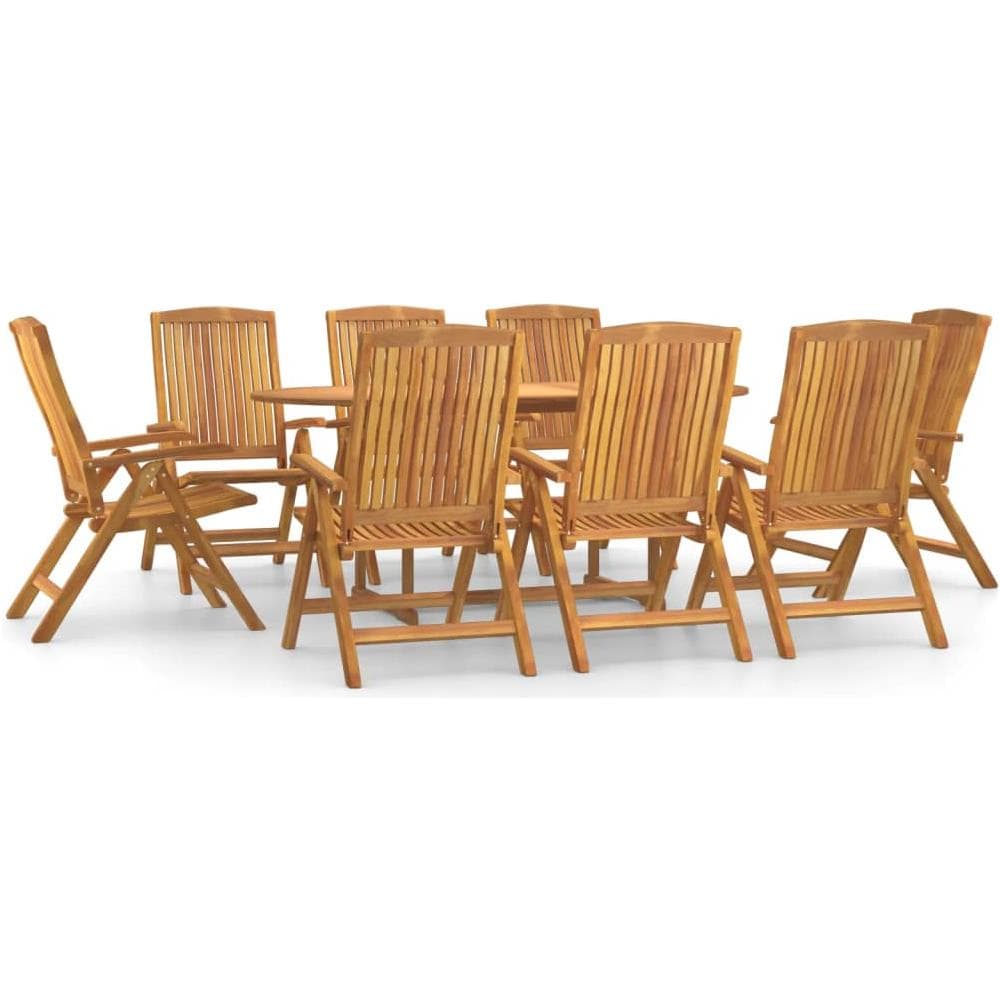 Set Da Pranzo Per Giardino 9 Pz In Legno Massello Di Teak - Foto 2