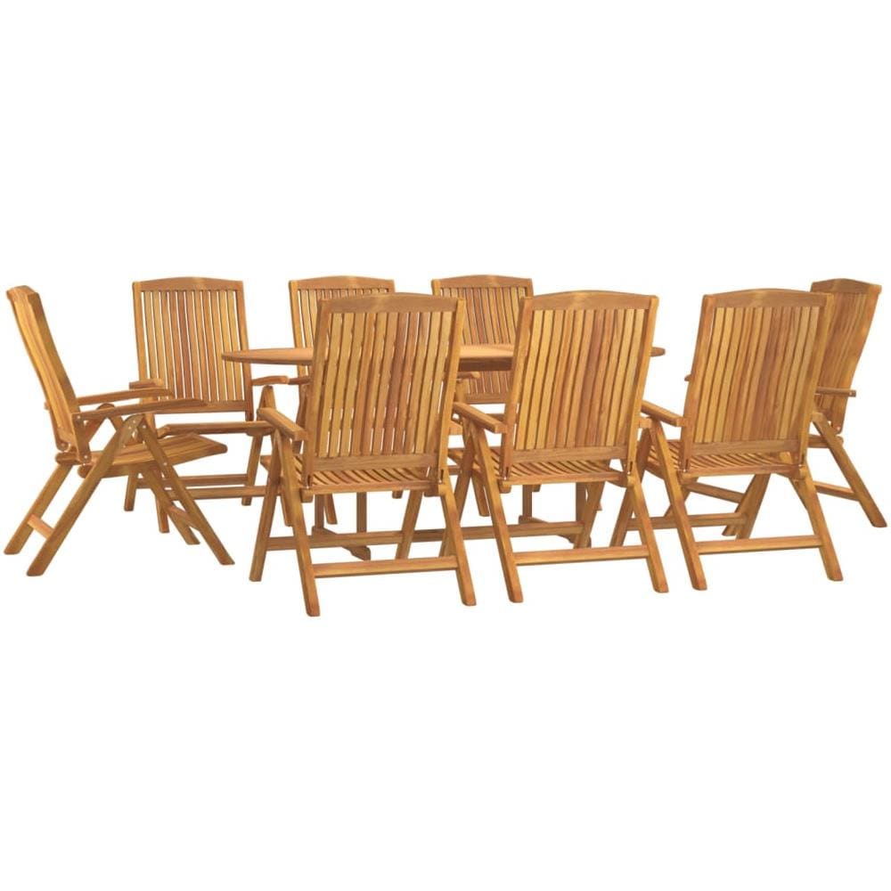 Set Da Pranzo Per Giardino 9 Pz In Legno Massello Di Teak - Foto 3
