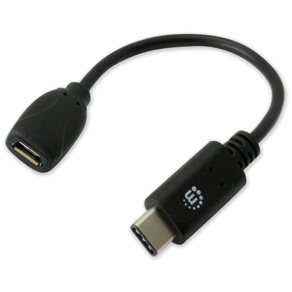 Cavo HiSpeed USB MicroB Femmina / USB-C Maschio 0.15m - Nero - Foto 1