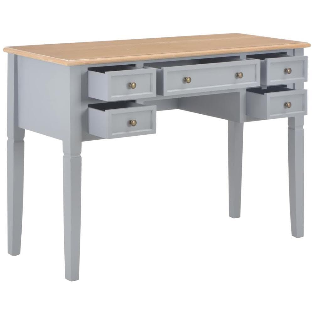 Scrivania Grigia 109,5x45x77,5 Cm In Legno - Foto 2