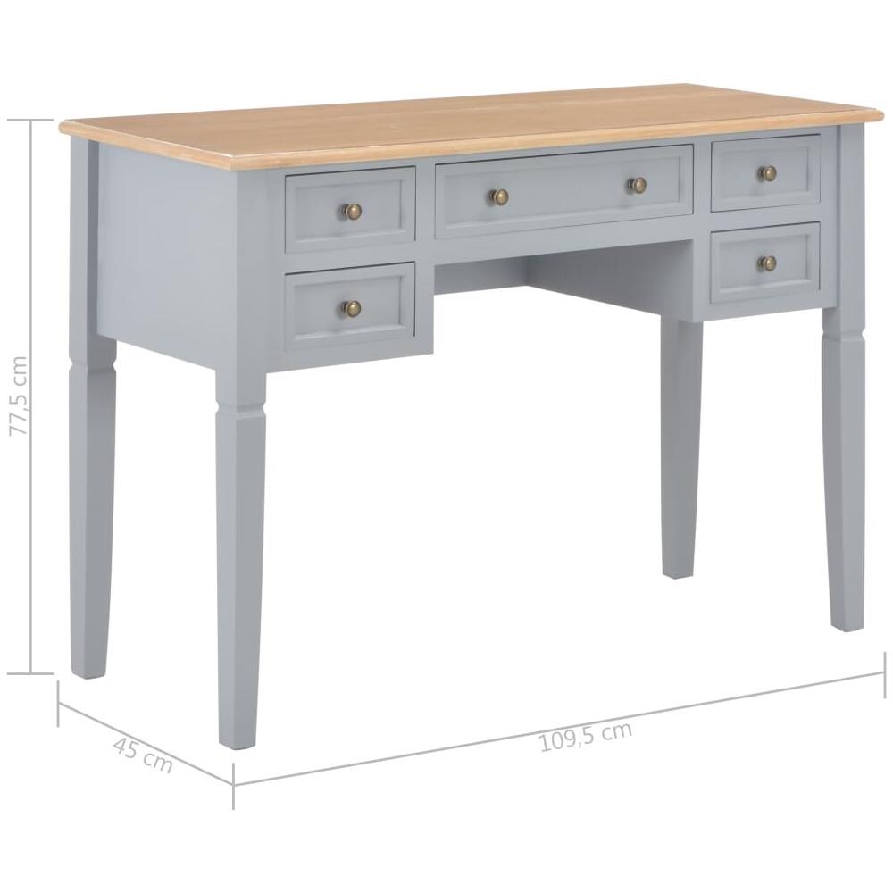Scrivania Grigia 109,5x45x77,5 Cm In Legno - Foto 14