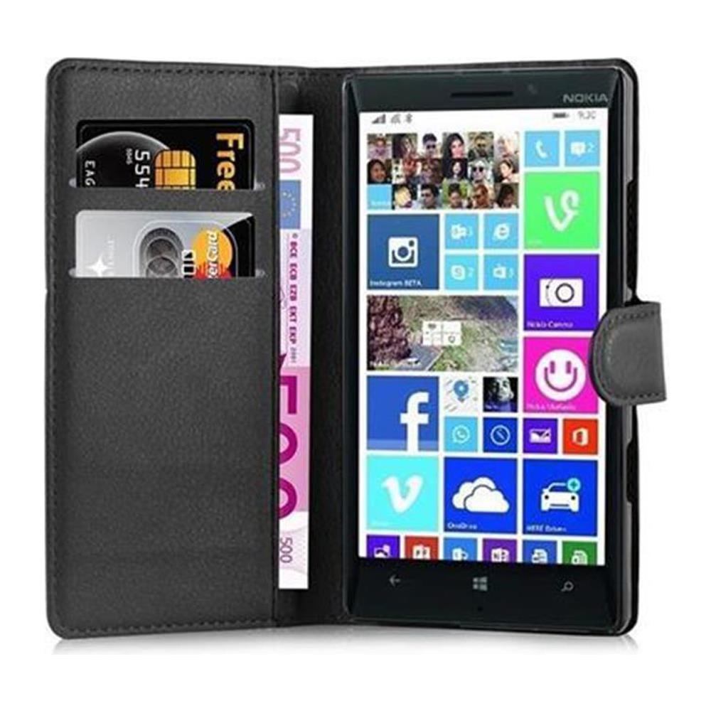 Custodia Compatibile Con Nokia Lumia 929 / 930 In Nero Carbone - Coperchio Protettiva Con Chiusura Magnetica, Funzione Stand E Tasca Per Le Carte - Foto 2