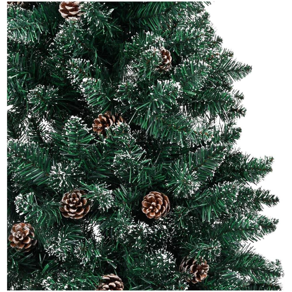 Albero di Natale Sottile con Legno Vero e Neve Verde 210 cm - Foto 2