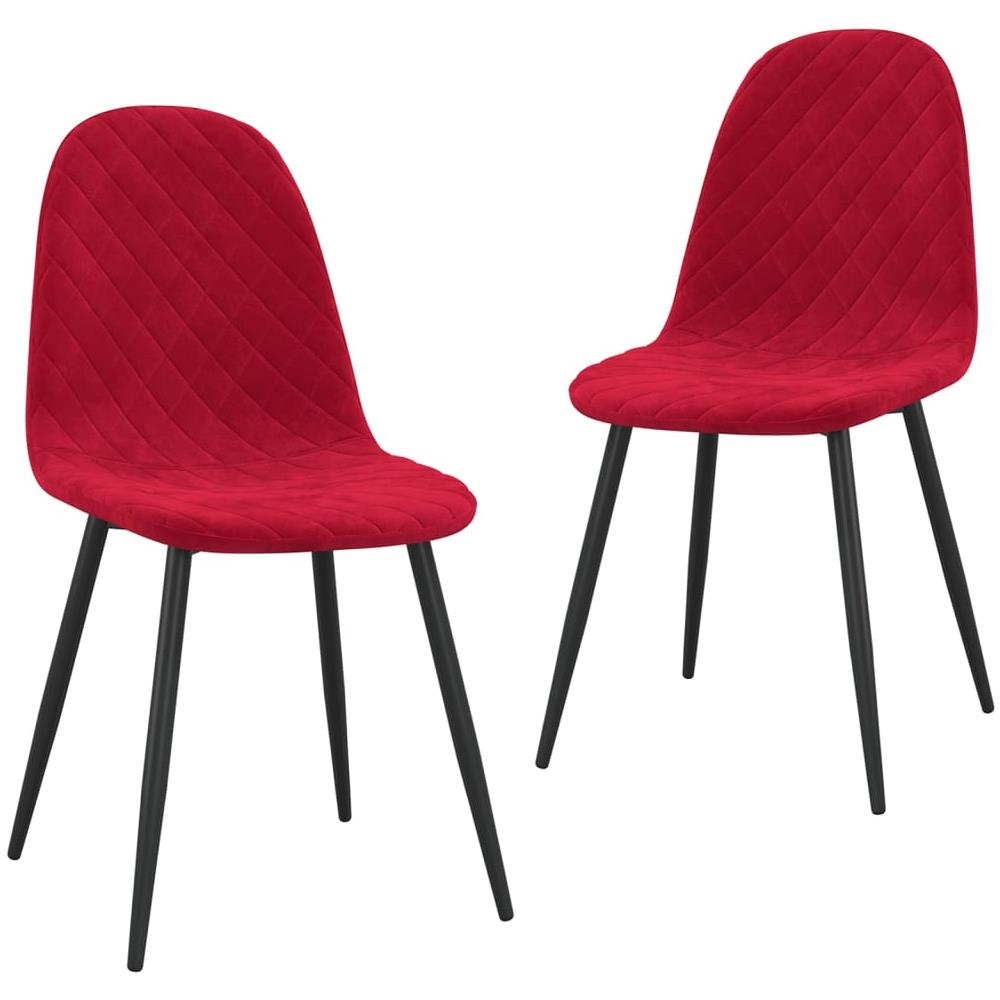 Sedie Da Pranzo 2 Pz Rosso Vino In Velluto - Foto 1